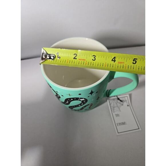 Cobwebs And Cauldron Mug Black Snakes Green Teal Soft Touch Reputation Halloween - Picture 6 of 8